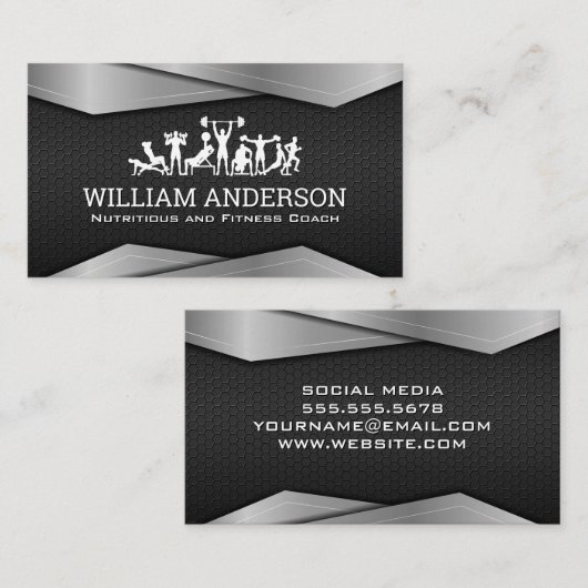 トレーニングエクササイズ | フィットネスとヘルス 名刺 (正面/裏面)