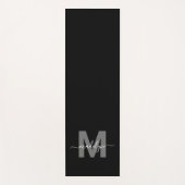 トレーニングカスタムイニシャル名モノグラムブラック ヨガマット (正面)