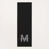 トレーニングカスタムイニシャル名モノグラムブラック ヨガマット (裏面)