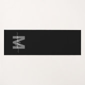 トレーニングカスタムイニシャル名モノグラムブラック ヨガマット (正面(横))