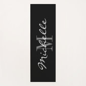 トレーニングカスタム用モノグラム黒ヨガマット ヨガマット (正面)