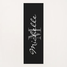 トレーニングカスタム用モノグラム黒ヨガマット