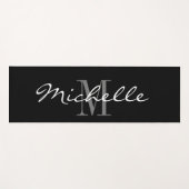 トレーニングカスタム用モノグラム黒ヨガマット ヨガマット (正面(横))