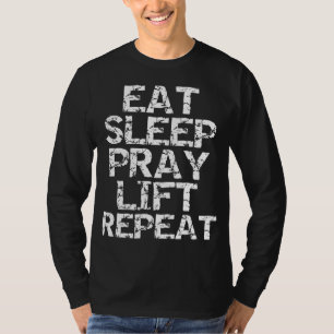 トレーニングギアパワーウエイト食べ持ち上げスリープ祈L Tシャツ