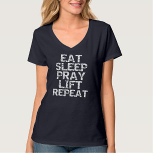 トレーニングギアパワーウエイト食べ持ち上げスリープ祈L Tシャツ