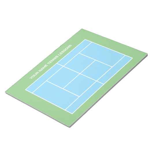 トレーニングコーチ用テニスコートのレイアウトメモ帳 ノートパッド (アングル)