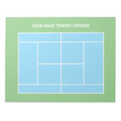 トレーニングコーチ用テニスコートのレイアウトメモ帳 ノートパッド (正面)