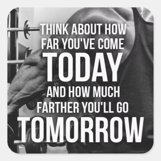 トレーニングジムやる気を起こさせる スクエアシール (正面)