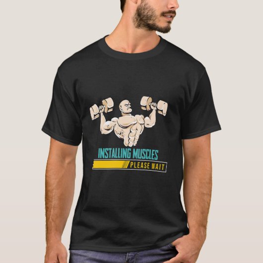 トレーニングジム筋肉のインストールお待ちBodybui Tシャツ (正面)