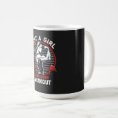 トレーニングジムTシャツが大好きな少女 コーヒーマグカップ (正面右)