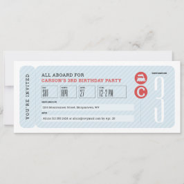 トレーニングチケットの子供の誕生日パーティー 招待状