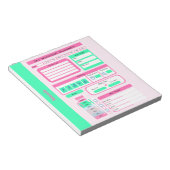 トレーニングデイリースケジュールの食事と重量トラッカー ノートパッド (アングル)