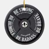 トレーニングトレーナーフィットネスウエイトリフターウエイトプレート セラミックオーナメント (裏面)