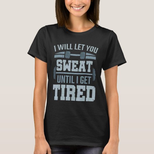トレーニングトレーニングは個人的な列車に汗をかく Tシャツ (正面)