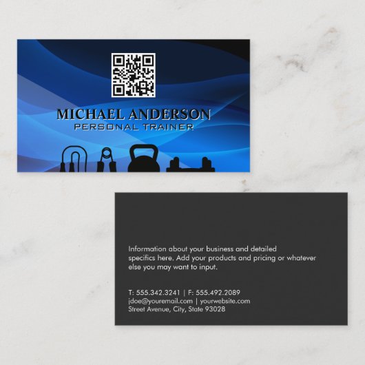 トレーニングトレーニング機器 | フィットネス | QR 名刺 (正面/裏面)