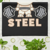 トレーニングバニー漫画 – 鋼のパン – ジミおもしろいム キッチンタオル (折り畳み)