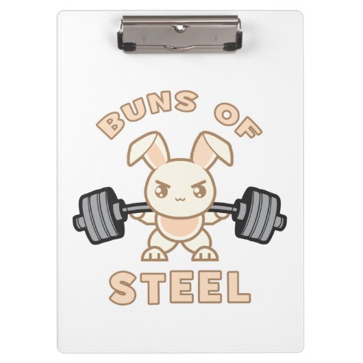 トレーニングバニー漫画 – 鋼のパン – ジミおもしろいム クリップボード (正面)