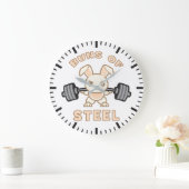 トレーニングバニー漫画 – 鋼のパン – ジミおもしろいム ラージ壁時計 (ホーム)