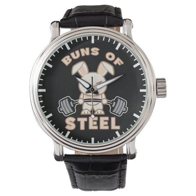 トレーニングバニー漫画 – 鋼のパン – ジミおもしろいム 腕時計 (正面)