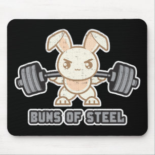 トレーニングバニーCartoon - Buns Of Steel, おもしろい Anime マウスパッド