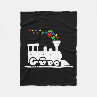 トレーニングパズルピース自閉症意識かわいい男の子子供 フリースブランケット