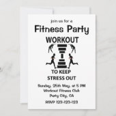 トレーニングフィットネスエクササイズフィットネスパーティー 招待状 (正面)