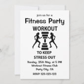 トレーニングフィットネスエクササイズフィットネスパーティー 招待状 (正面)