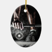 トレーニングフィットネスジムロゴ セラミックオーナメント (正面)