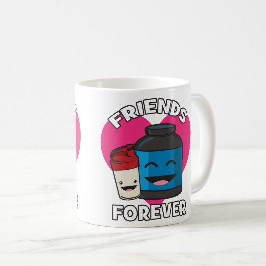 トレーニングフレンズフォーエバー – かわいいかわいいおもしろいジム コーヒーマグカップ (正面右)