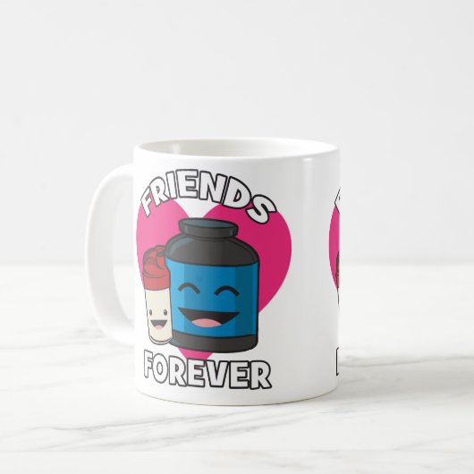 トレーニングフレンズフォーエバー – かわいいかわいいおもしろいジム コーヒーマグカップ (正面左)