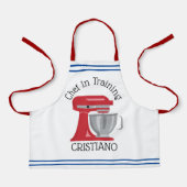 トレーニングミキサーのシェフオールオーバープリントエプロン エプロン (正面)