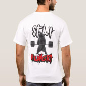トレーニングモチベーション – お腹を空かせて Tシャツ (裏面)