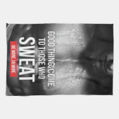 トレーニングモチベーション – 汗 キッチンタオル (横)