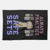 トレーニングユーモア – セーフセットの練習 – ノベルティジム キッチンタオル (横)