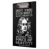 トレーニングユーモア – ホイストでもするのか？アイザックニュートン クリップボード (左)