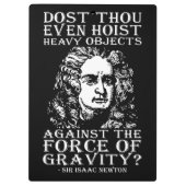 トレーニングユーモア – ホイストでもするのか？アイザックニュートン クリップボード (裏面)