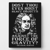 トレーニングユーモア – ホイストでもするのか？アイザックニュートン フォトプラーク (正面)