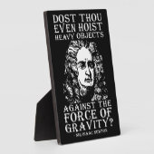 トレーニングユーモア – ホイストでもするのか？アイザックニュートン フォトプラーク (側面)