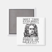 トレーニングユーモア – ホイストでもするのか？アイザックニュートン マグネット (正面/裏面)