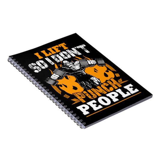 トレーニングユーモア(人をパンチしないようにリフト)ジム ノートブック (右側)