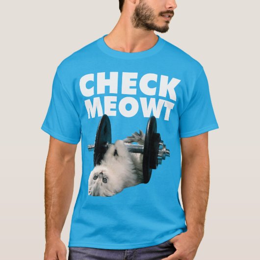 トレーニングユーモア – Cat - Check Meowt Tシャツ (正面)