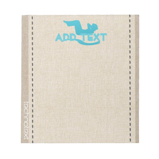 トレーニングヨガジムスポーツリネンルックアド文字 ノートパッド (正面)