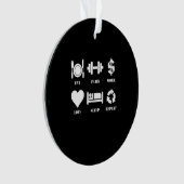 トレーニングワークラブス食べリープリピートジやる気を起こさせるム オーナメント (正面)