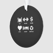 トレーニングワークラブス食べリープリピートジやる気を起こさせるム オーナメント (正面)