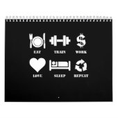 トレーニングワークラブス食べリープリピートジやる気を起こさせるム カレンダー (カバー)