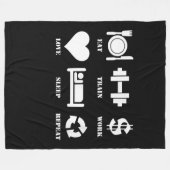 トレーニングワークラブス食べリープリピートジやる気を起こさせるム フリースブランケット (正面(横))