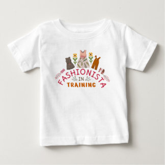 トレーニング中のファッションista ヴィンテージ スタイル フラワー ベビーTシャツ