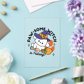 トレーニング中のポーソウルウィッチ – かわいいハロウィーン犬 アクリル招待状 (インサイチュ (ウェディング))