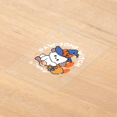 トレーニング中のポーソウルウィッチ – かわいいハロウィーン犬 アクリル招待状 (レイダウン)