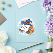 トレーニング中のポーソウルウィッチ – かわいいハロウィーン犬 アクリル招待状 (インサイチュ (ウェディング))